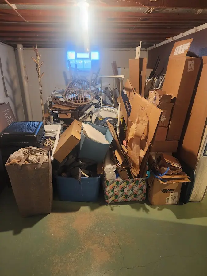 Roll-off dumpster container at job site for Yard Waste Dumpster Rental in Jamestown